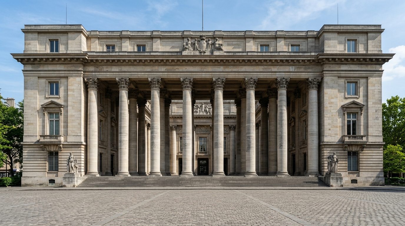 Façade extérieure du Palais d'Iéna, siège du Conseil économique, social et environnemental à Paris.