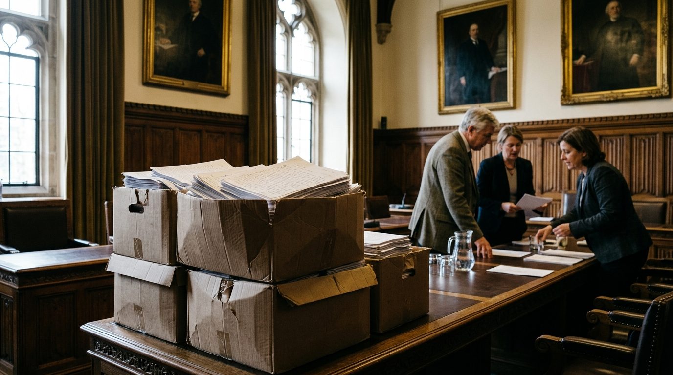 Pétitions citoyennes déposées dans une salle institutionnelle républicaine